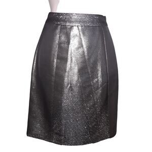 Proenza Schouler Sz 2 Silver Grey Metallic Pencil Skirt